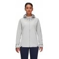 Mammut Softshell Jacket Sapuen SO Hooded - 4-Way Stretch - Light Grey Women